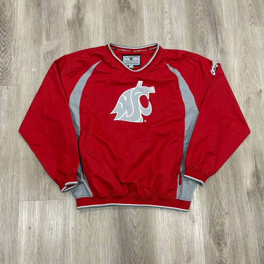 Vintage 00s Colosseum Washington State Pullover Windbreaker Men's Size Large Red